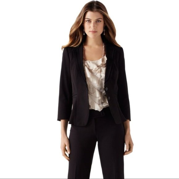 NEW WHBM Silk Stretch Cascading Ruffle Blouse Top, Champagne Shell, Size 12 - Picture 14 of 14